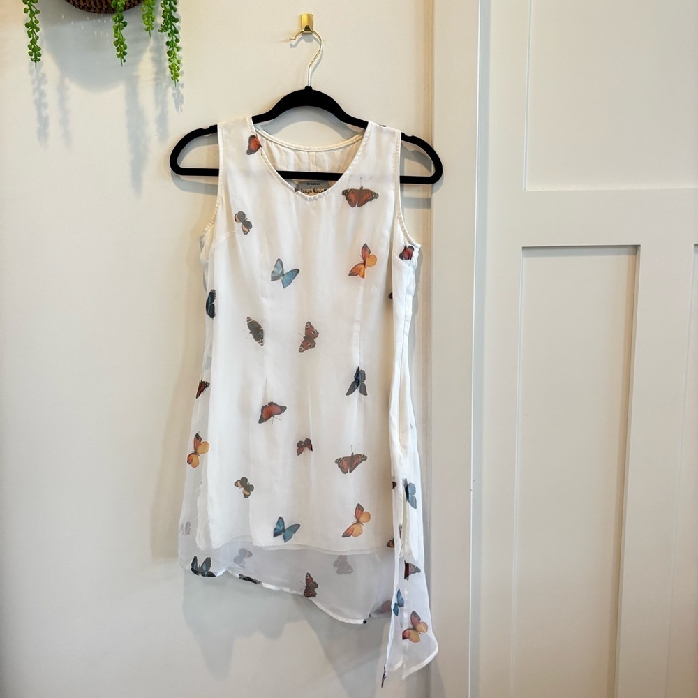 Joseph White Asymmetrical Butterfly Print Dress